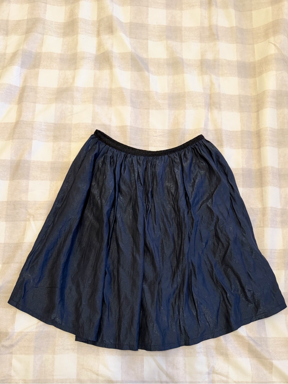 Women's Black Gathered Skater Skirt